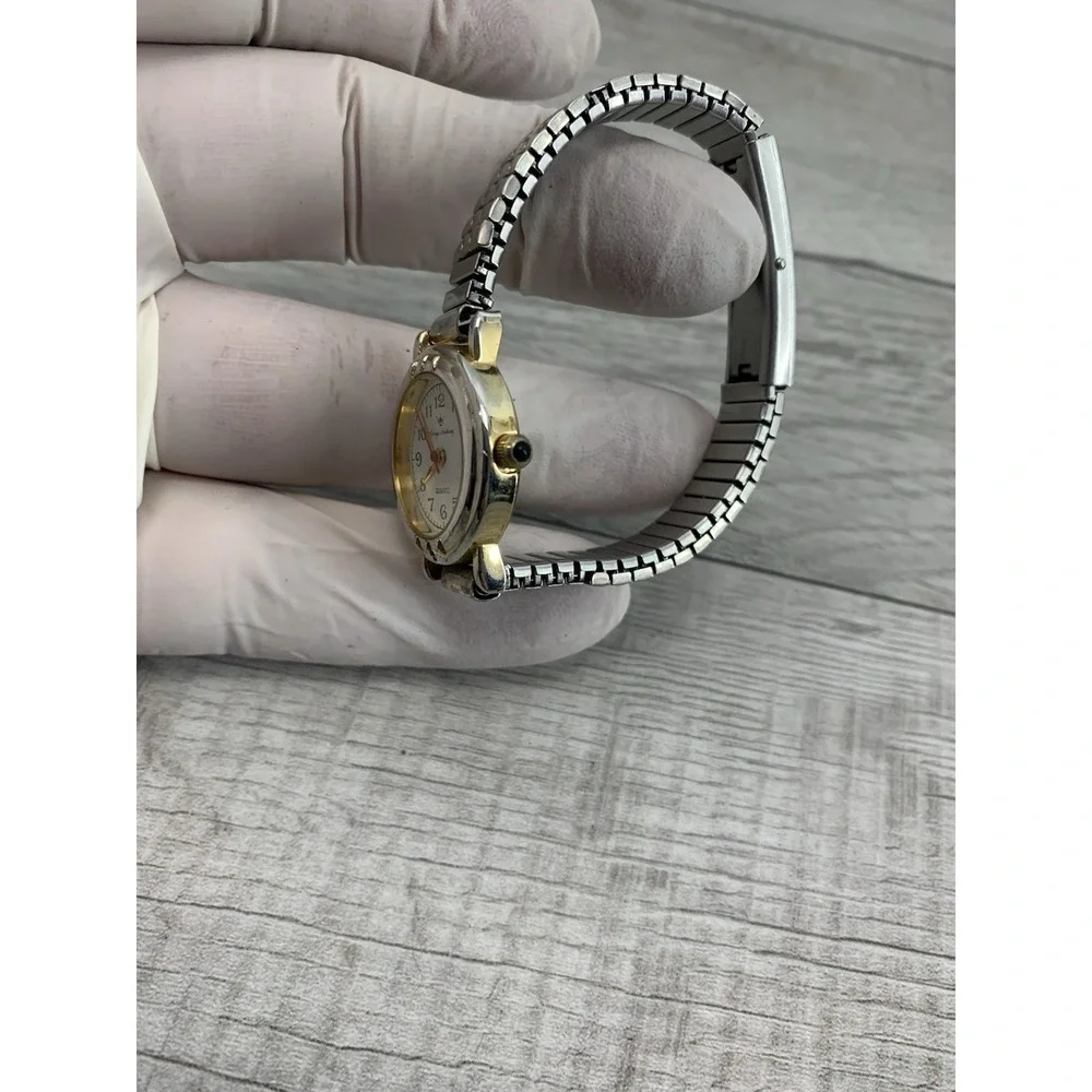 george anthony watch womens silver gold tone stretch band w locking clasp Workin